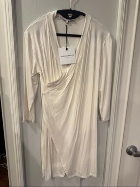 Marcella Moda White Wrap Tunic Top